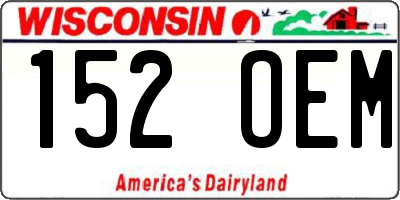 WI license plate 152OEM
