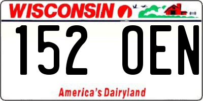 WI license plate 152OEN