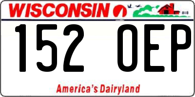 WI license plate 152OEP
