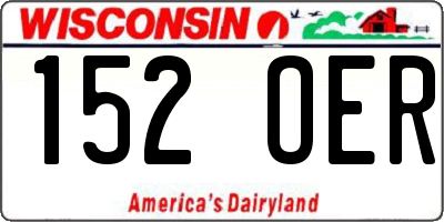 WI license plate 152OER