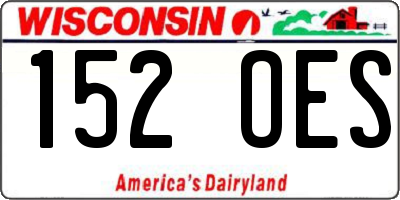 WI license plate 152OES