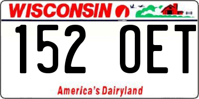 WI license plate 152OET