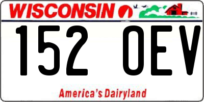 WI license plate 152OEV