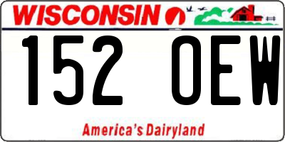 WI license plate 152OEW