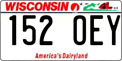 WI license plate 152OEY