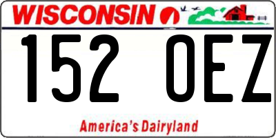 WI license plate 152OEZ