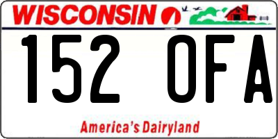 WI license plate 152OFA