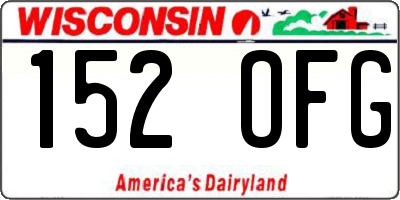 WI license plate 152OFG