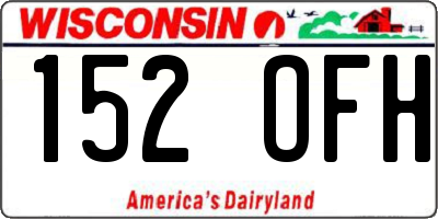 WI license plate 152OFH