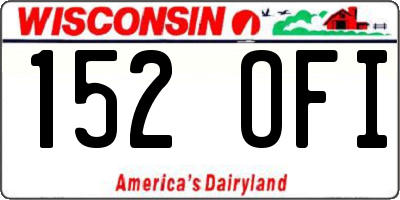 WI license plate 152OFI