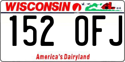 WI license plate 152OFJ