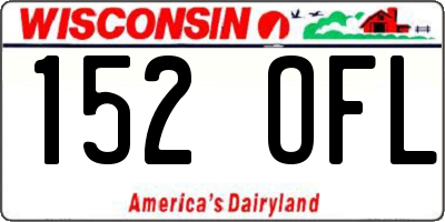 WI license plate 152OFL
