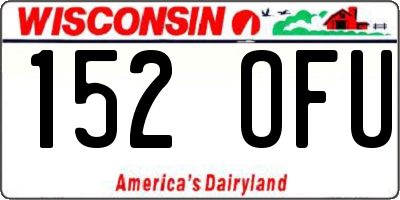 WI license plate 152OFU