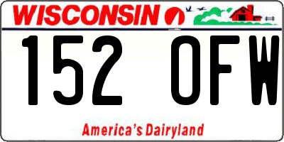 WI license plate 152OFW