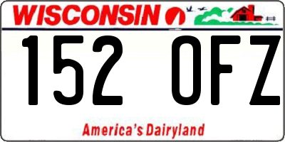 WI license plate 152OFZ
