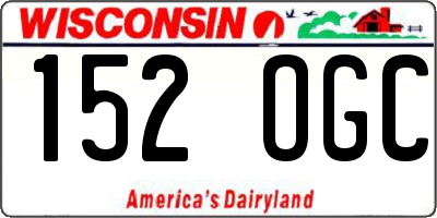 WI license plate 152OGC