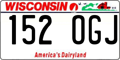 WI license plate 152OGJ