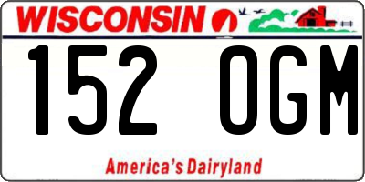 WI license plate 152OGM
