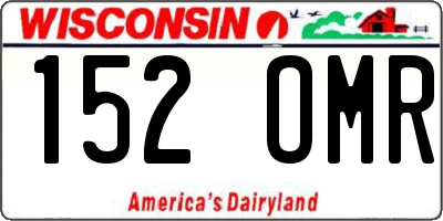 WI license plate 152OMR