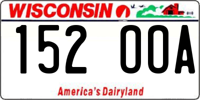 WI license plate 152OOA