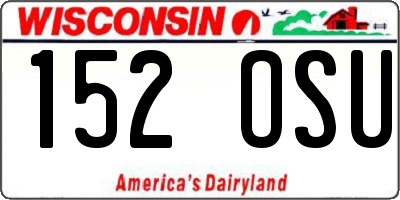 WI license plate 152OSU
