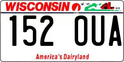 WI license plate 152OUA