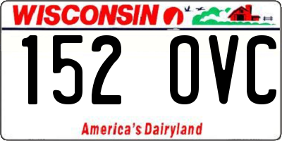 WI license plate 152OVC