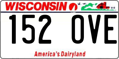 WI license plate 152OVE