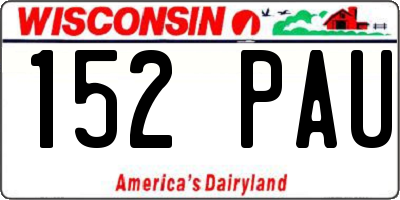 WI license plate 152PAU