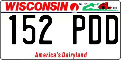 WI license plate 152PDD