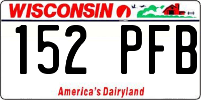 WI license plate 152PFB