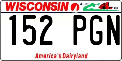 WI license plate 152PGN