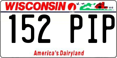WI license plate 152PIP