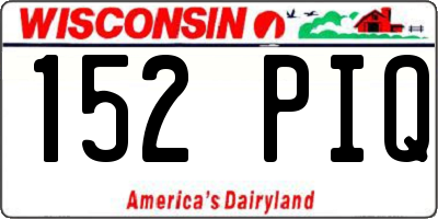 WI license plate 152PIQ