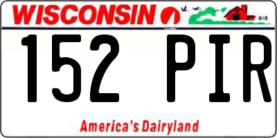 WI license plate 152PIR