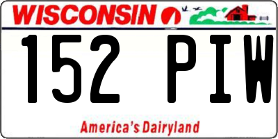 WI license plate 152PIW
