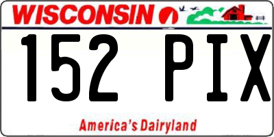 WI license plate 152PIX