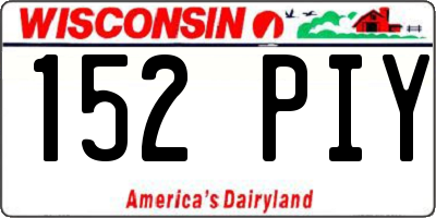 WI license plate 152PIY