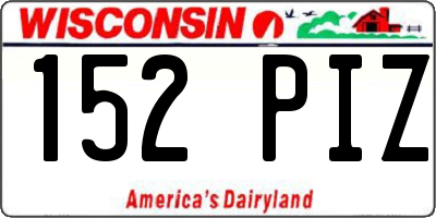 WI license plate 152PIZ