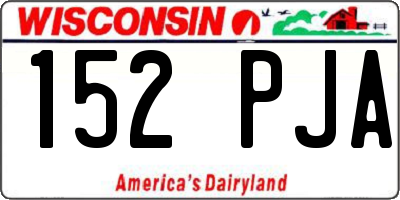 WI license plate 152PJA