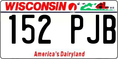 WI license plate 152PJB
