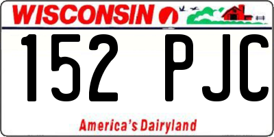 WI license plate 152PJC