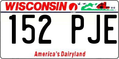 WI license plate 152PJE