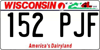 WI license plate 152PJF