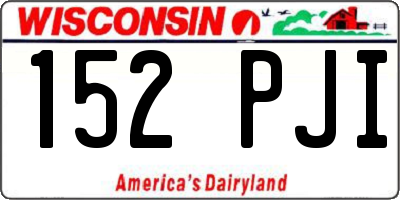 WI license plate 152PJI