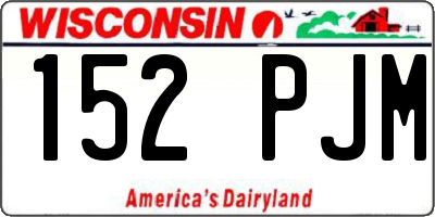 WI license plate 152PJM