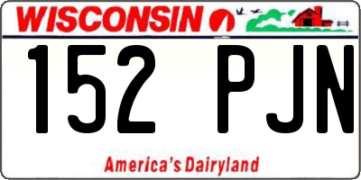 WI license plate 152PJN