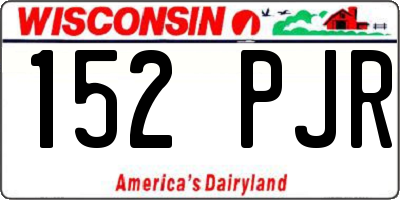 WI license plate 152PJR