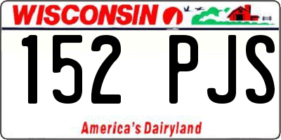 WI license plate 152PJS