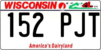 WI license plate 152PJT